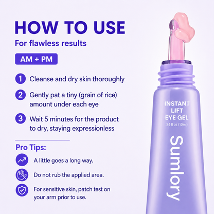 ✨ Sumlory Instant Lift Eye Gel – Smooth Wrinkles & Reduce the Look of Under-Eye Bags 👁️💜